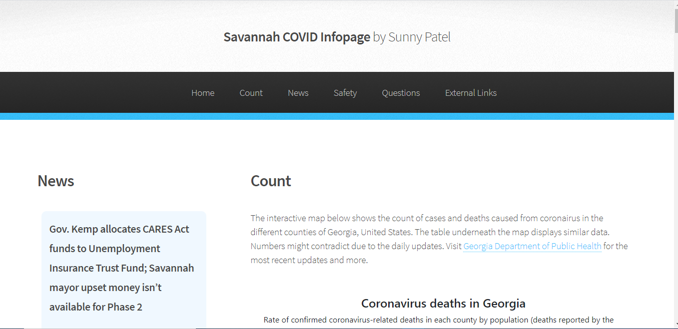 COVID Info Page