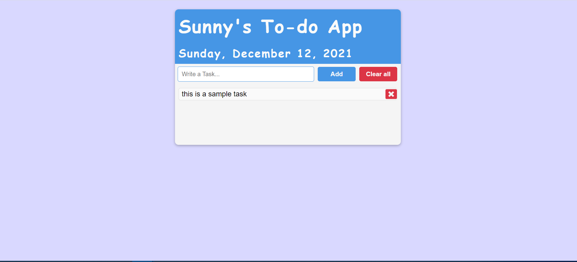 Sunny's To-do App